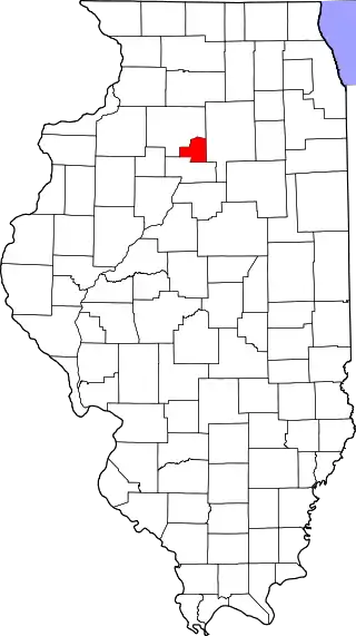 Mapa de Illinois con la ubicación del condado de Putnam