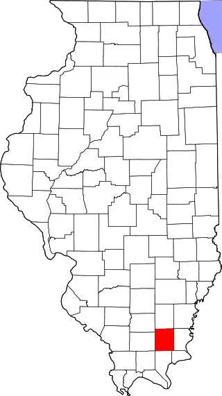 Mapa de Illinois con la ubicación del condado de Saline