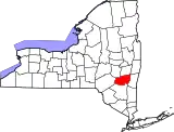 Mapa de Nueva York con la ubicación del condado de Greene