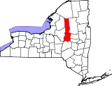 Mapa de Nueva York con la ubicación del condado de Herkimer