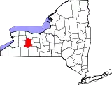 Mapa de Nueva York con la ubicación del condado de Livingston