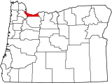 Mapa de Oregón con la ubicación del condado de Multnomah