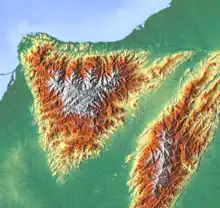 Mapa de la Sierra Nevada.