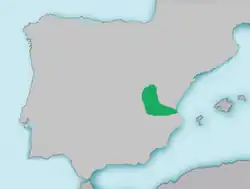 P. arrigonis es endémica de la cuenca del Júcar (península ibérica).