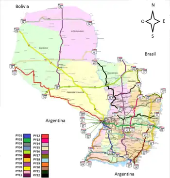 Rutas Nacionales del Paraguay.