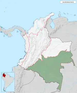 Ubicación de la región en Colombia