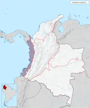 Ubicación de la región en Colombia