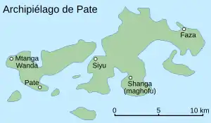 Mapa de la isla de Pate