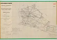 Mapa del término municipal de Torrecaballeros en 1906 con el término de Cabanillas representado