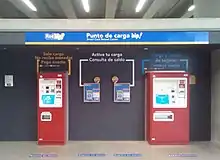 Máquinas de carga de tarjeta bip! en la estación.