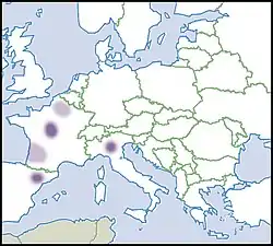 Distribución de Margaritifera auricularia.