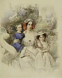 Gran Duquesa María Nikolaevna y sus hijos (1845)