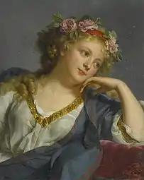 Cabeza de mujer coronada de rosas (1791), ubicación desconocida.