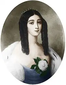 Marie Duplessis, comtesse de Perrégaux, copia del original de Viénot.