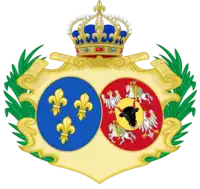 Escudo de armas de María Leszczynska como Reina de Francia.