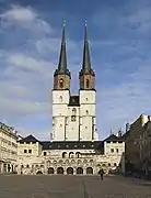 Marktkirche (1529-1554), una iglesia tardogótica, vista desde Hallmarkt