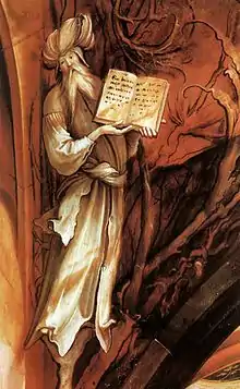 Profeta hebreo. Detalle de óleo por Grünewald, 1515.