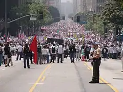 Manifestación del Primero de Mayo en  Los Ángeles, Estados Unidos (Año 2006).