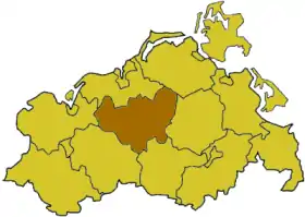 Lage des Landkreises Güstrow in Mecklenburg-Vorpommern