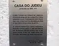 Panel explicativo de la Casa do Judeu en Medelim (siglo XV).