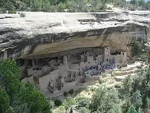 El Palacio de Acantilado en Mesa Verde Parque Nacional en Colorado