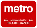 Letrero utilizado en los accesos a la estación hasta 1997.