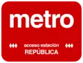 Letrero utilizado en los accesos a la estación hasta 1997.