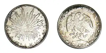 Moneda republicana de 8 reales, de 1894.