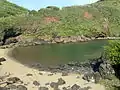 Rincón de playa en Roca Partida, costa de oro, municipio de San Ándres Tuxtla Veracruz.