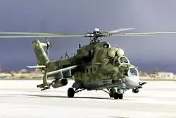 Un Mi-35 con un Gryazev-Shipunov GSh-23 en su morro.