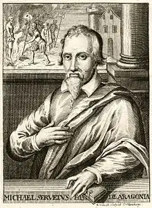 Miguel Servet 1511-1553, descubre la circulación de la sangre. Protestante, lo queman los protestantes calvinistas en Ginebra. En ese tiempo destaca la Escuela de Salamanca, la mejora de la presa de arco construida por Felipe II, y en el 1735 el descubrimiento del Platino por Antonio de Ulloa. En 1518 Lutero crea el protestantismo, y la Iglesia Evangélica; luego Calvino crea el Calvinismo.