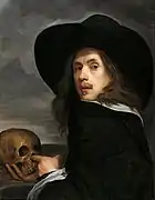 Michael Sweerts: Autorretrato(la calavera fue removida y posteriormente reintegrada)
