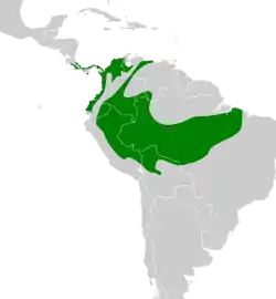 Distribución geográfica del cucarachero ruiseñor sureño.