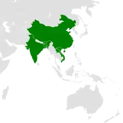 Distribución geográfica del falconete pío.