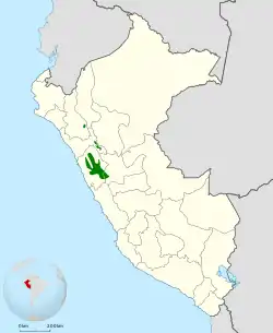 Distribución geográfica de la monterita de Cajamarca.