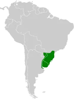 Distribución geográfica de la monterita rabadilla roja.