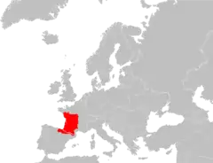 Mapa de distribución de Microtus gerbei.