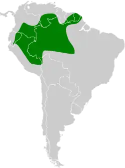 Distribución geográfica del picolezna colirrufo.