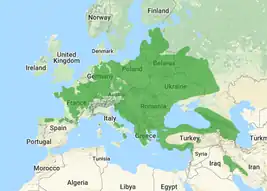 Distribución geográfica del pico mediano