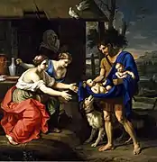 Nicolas Mignard, El pastor Faustulus trae a Rómulo y Remo a su mujer, 1854