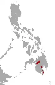 Distribución del Gimnuro de Mindanao.