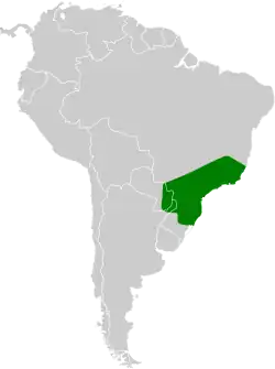 Distribución geográfica del mosquero ladrillito.