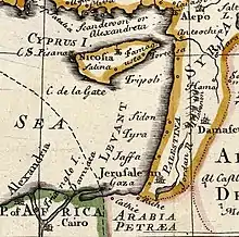 A detailed map of Palestine from the century