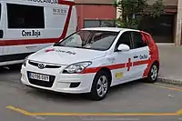 Automóvil de la Cruz Roja Española en Mollet del Vallès.