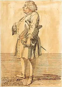 Caricatura del compositor alemán Johann Melchior Molter, 1738.