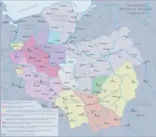 Mapa de Polonia en la primera mitad del siglo XIII