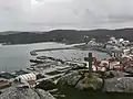 Vista del pueblo de Mugía desde el Monte Corpiño.