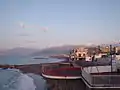 El monte Grammondo nevado visto desde Bordighera