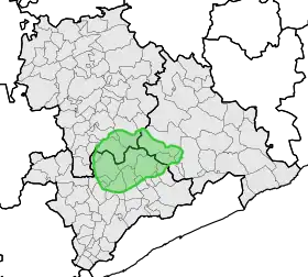 Situación en las comarcas de Osona, Vallés Oriental y La Selva.