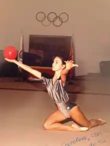 Montse Manzanares en el Gimnasio Moscardó (1986).